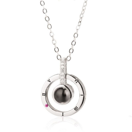 Image Title I Love You 100 Language Projection Pendant - Silver - Necklace